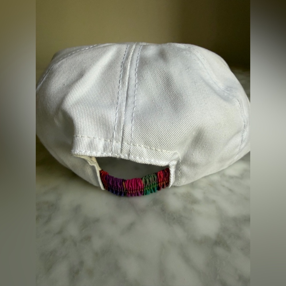 Vintage Official Disney Pro Minnie Mouse White Baseball Cap Plaid Purple Brim - Picture 3 of 5